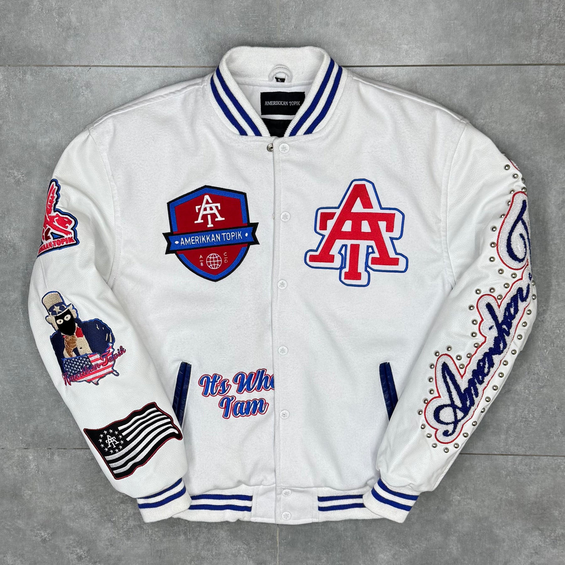 It's Who I'am Varsity Jacket — White