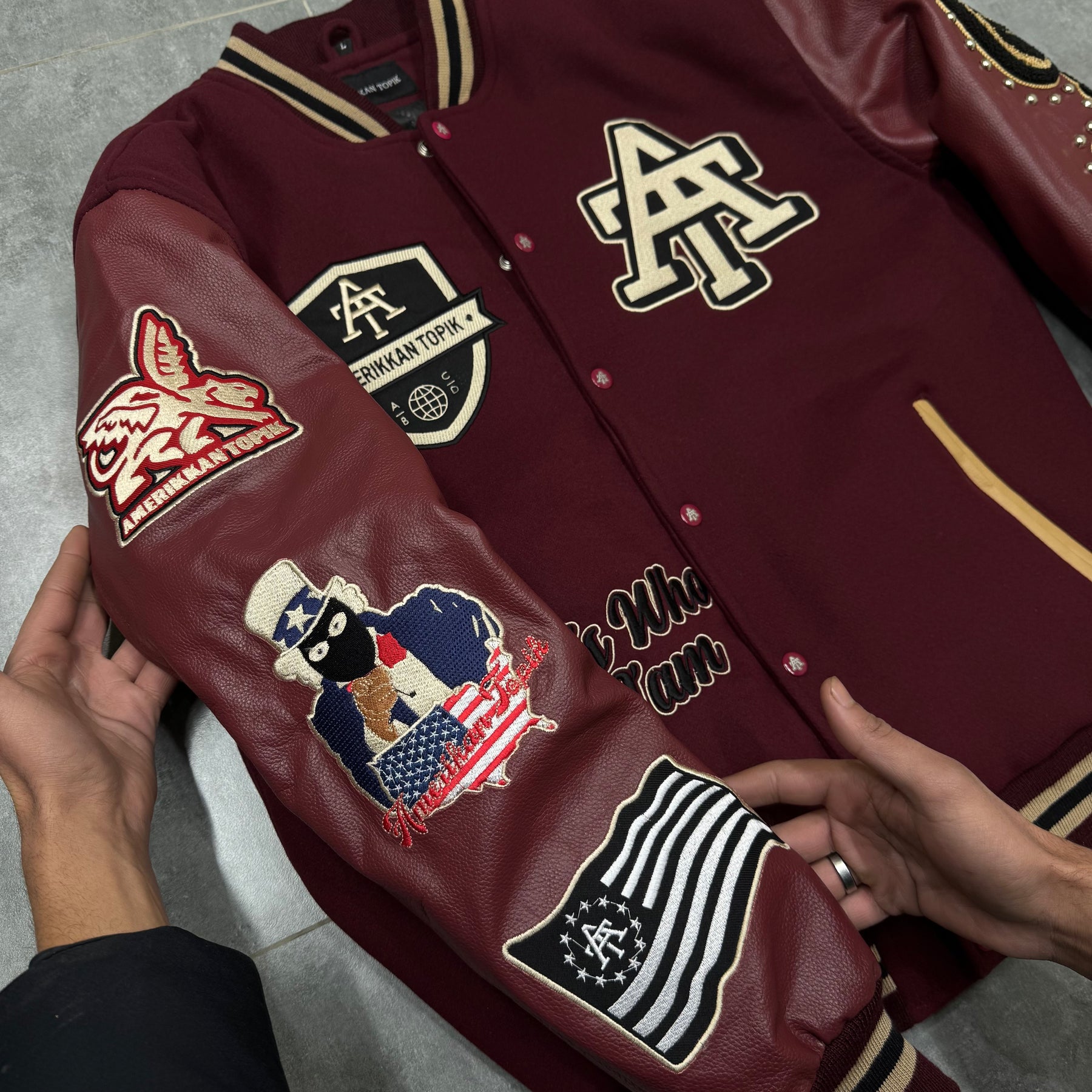 It's Who I'am Varsity Jacket — Burgundy