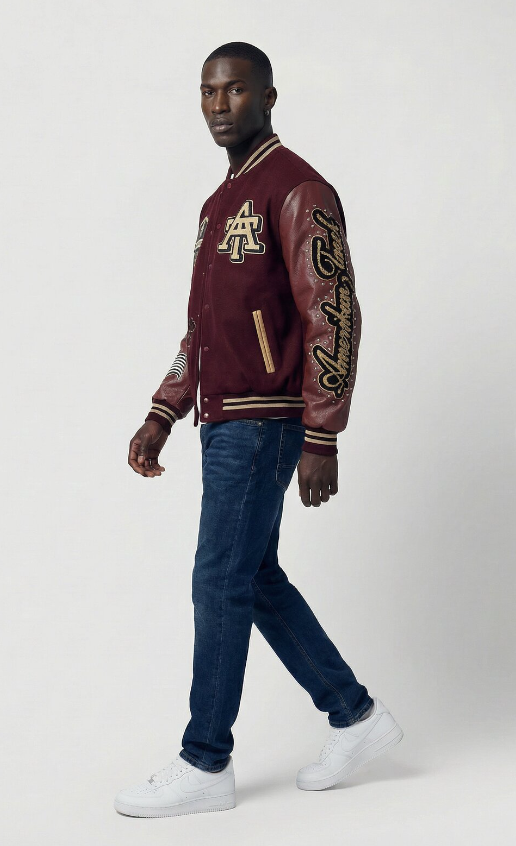 It's Who I'am Varsity Jacket — Burgundy