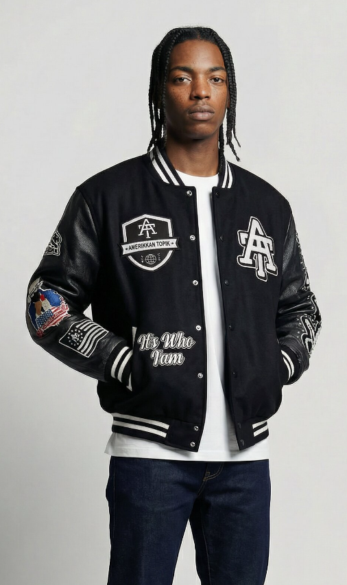 It's Who I'am Varsity Jacket — Black