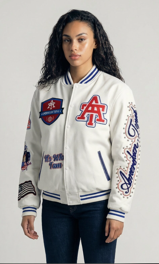 It's Who I'am Varsity Jacket — White