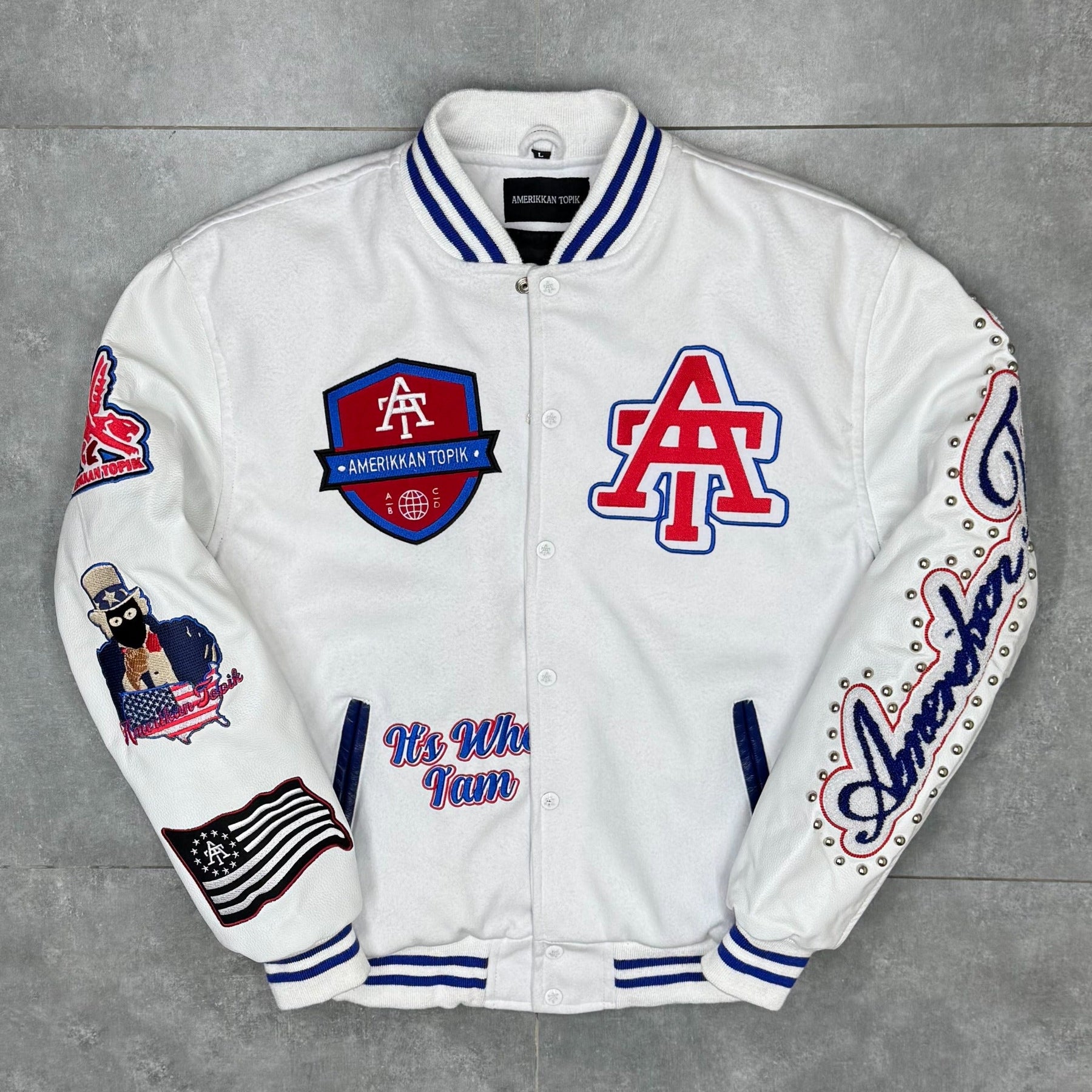 It's Who I'am Varsity Jacket — White