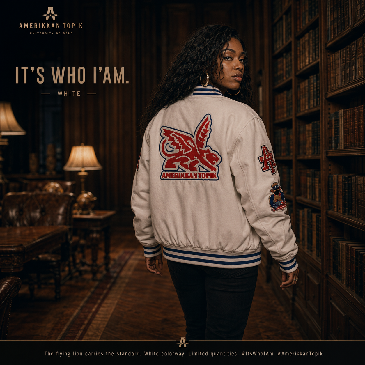 It's Who I'am Varsity Jacket — White